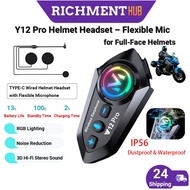 【✅SG 24H SHIP🔥】Y12 Pro Bluetooth Helmet Headset Boom Microphone/Flexible Microphone Options Waterpro
