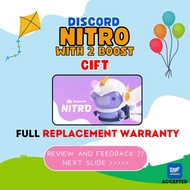 (GIFT)DISCORD NITRO WITH 2 BOOST | DISCORD NITRO BOOST | NITRO WITH BOOST | DISCORD NITRO WITH 2 BOO