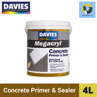 Davies Megacryl Concrete Primer and Sealer 4L (Gallon) White or Gray DV-1350 DV-1356 Water-Based