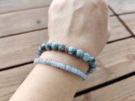 【親翠】天然翡翠 冰烏雞7.5mm圓珠手圍15手串　潮黑