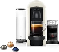 Nespresso® VertuoPlus Coffee Machine, White &amp; Aeroccino Bundle