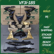 RAPIDO Coverset Sym Vf3i-185 (4) Gold Red Blue Body Cover Set (Sticker Tanam) Vf3i
