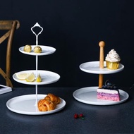 歐式陶瓷三層水果盤家用雙層下午茶點心架蛋糕架干果零食甜品托盤