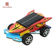 HILABEE Solar Race Car Toy Learning Toy Craft Wooden Car Vehicle Model Building