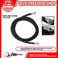 Low Pressure Lp Hose 2nd Stage Zeepro Italy 7 Feet 213cm Black Miflex Regulator Octopus Diving Dive 