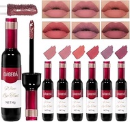DAGEDA 6Pcs Wine Lip Tint, Matte Lipstick Lip Stain Set Long Lasting Waterproof Lip Stain Set, 6 Col