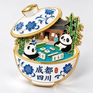 DOUBLE GREAT Fridge Magnet Chengdu Sichuan Panda Mahjong – Chinese Souvenir Refrigerator Decoration 