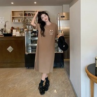 Large Size Loose Simple Casual Short Sleeved Dress Women Korean Style Ins New Dress