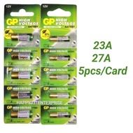 GP High Voltage Super Alkaline Battery  27A / A27 , 23A / A23 12V 5pcs/Battery