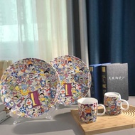 Japanese Cartoon Doraemon Western Food Plate Water Cup Four-Piece Set Childlike Dinner Plate Birthda