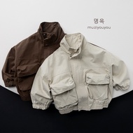 (QCCC) Jacket bomber Korean 2-zip stand-up collar box bag for boys - AK075