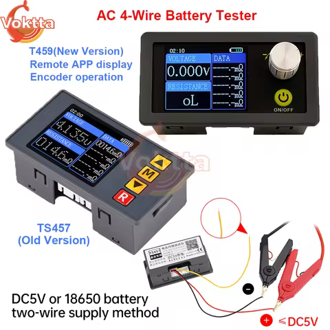 TS457 T459 DC 5V High-Precision Voltage Internal Resistance Tester AC 4-Wire 18650 Lithium Battery T