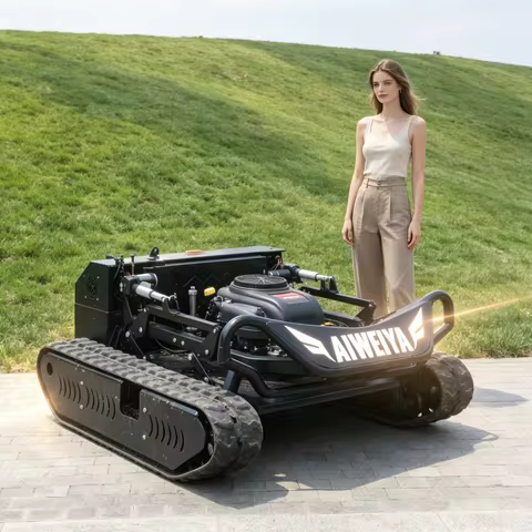 Customized Radio Controlled Crawler Lawn Mower Remote Mower Overload Protection Auto Stop Blade When