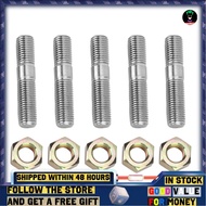 Sinhopsa Stud Kit Stainless M10x1.25 50mm Turbo Head Fits Car Replacement