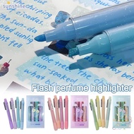 SSUNSHINE 4Pcs Highlighter, DIY Art Color Glitter Colorful Gel Pen Set, Creative Mark Key Points Col
