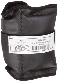 Sammons Preston Cuff Weight, 5 lb, Black, Velcro Strap & D-Ring Closure, Grommet for Easy Hanging, L
