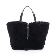 【二手】 Salvatore Ferragamo Ferragamo Gancini 托特包，黑色皮革，女士手提包，二手