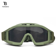 TONGBAO01 1ชุดแว่นตายุทธวิธีแว่นตากันแดดทหาร3Len Army motorcycle windproof glasses