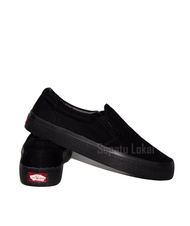Vans Sepatu Slip On Slop Tanpa Tali Hitam Polos Kanvas Foxing Karet Gaya Kasual Sekolah Simpel murah