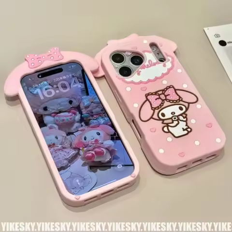 Lovely 3D Bowknot My Sweet Piano Case for iPhone 17 Pro 16 Pro Max 15 14 13 Fashion Sanrio Silicone 