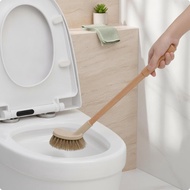 [mextnhx] Toilet Brush with Wooden Handle Dense-Bristle Toilet Brush Ergonomic Hygienic for Bathroom