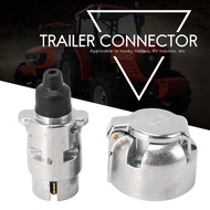 Trailer Accessories- 7 Pin Trailer Plug 12V Rv Sockets Towbar Towing 7Pin Metal Trailer Connectors