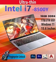 【รับประกัน 3 ปี】ลายนิ้วมือปลดล็อค Intel Core i7 8500Y แล็ปท็อป Windows 11 Pro 16GB DDR 1TB SSD แล็ปท