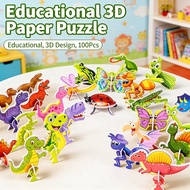 Puzzle Kertas 3D 100Pcs 3D Paper Puzzle Educational Toys Puzzle Kertas 3D Students 3D Puzzle