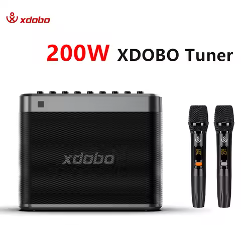 XDOBO Tuner 200W Portable Outdoor Bluetooth Speaker Karaoke Machine With 2 Microphone Surround Sound