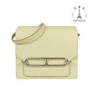 【巴黎站二手名牌專賣店】＊現貨＊HERMES 愛馬仕 真品＊W刻米爾頓黃銀釦MINI ROULIS豬鼻子肩背斜背包18