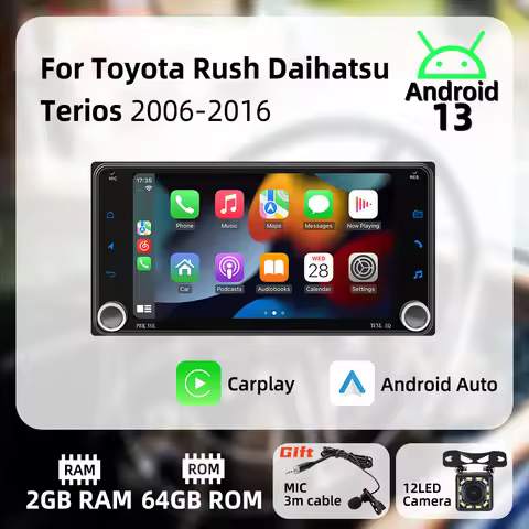 2Din Android Radio Car Multimedia for Toyota Rush Daihatsu Terios 2006-2016 Head Unit GPS 7" Screen 