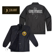 HITAM Coach JACKET | Guns N'ROSES | Black WINDBREAKERS | Metal BAND JACKET | Distro Parachute JACKET | Jacket READING