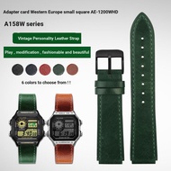 [Watch Strap Accessories] Modified Retro Genuine Leather Strap Suitable for Casio Small Square A158W