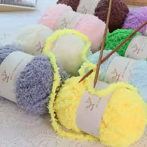50g Coral Velvet Yarn Diy Knitting Yarn Hand Knitting Baby Scarf Sweaters Dolls Threads Fluffy Puffy
