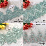 ‼️Readystok‼️ Borderlace Warna Hijau Mint Green Simple Sesuai Baju Nikah Pengantin Kurung Moden &amp;Pahang Lace Veil