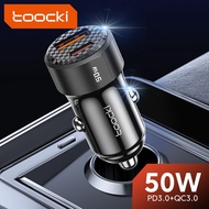 toocki USB Car Charger Fast Charging 50W PD Type C Quick Charge USB C Car Phone Charger 12v 24v For iPhone 1413 12 Xiaomi 13 12