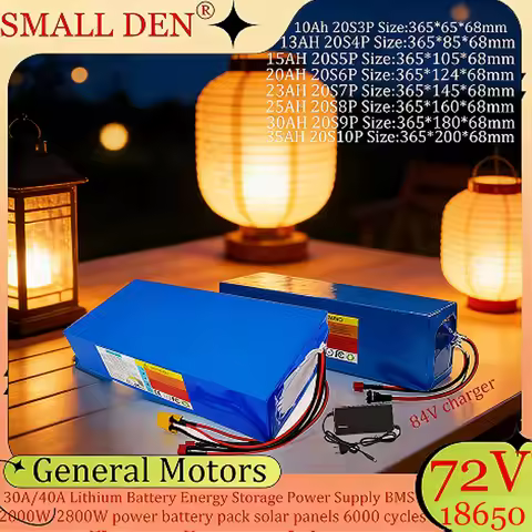 72V 10AH 15AH 20AH 35AH 30AH 18650 20S Lithium Battery Pack 0-2800W DIY for Off-Road Vehicles and Sw