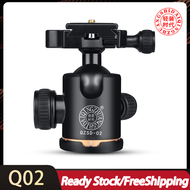 หัวบอลขาตั้งกล้องแบบหมุนได้ของเหลวใน Q02S จาก QZSD ขาตั้งหัวกลมกล้องถ่ายรูปสำหรับงานหนัก