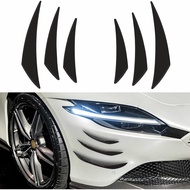 6PCS Universal Car Spoiler Canards Kit Front Bumper Lip Splitter Car Exterior Soft Fins Canards for 