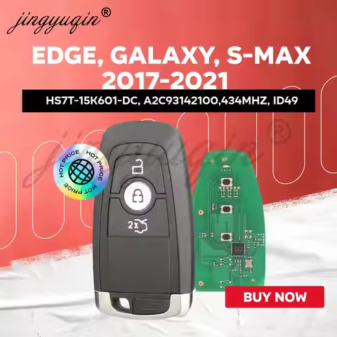 jingyuqin Ford Edge Galaxy S-Max 2017-2021 FIGO KA 2018-2021 Smart Car Key 3 Buttons HS7T-15K601-DC 