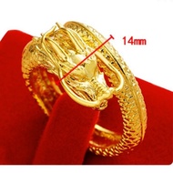 Lelaki warna emas bersalut cincin pembukaan hadiah cincin laras cincin naga