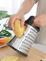 1入組多功能不銹鋼蔬菜切片器和刨絲器，適用於大蒜、薑、馬鈴薯切片的廚房切割工具
