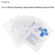 [fnuwtriy] 10Pcs Waterproof Gauze Pad Non-adherent Pad First Aid Kit Wound Dressing Tapes Sterile Me