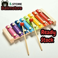 Balimstore 8 Notes Wooden Baby Kids Wooden 8-Note Xylophone Musical Instrument Piano Toy Mainan Buda