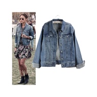 Pakaian Wanita Asli Perdagangan Luar Negeri Bersaiz Besar Jaket Denim Pendek Retro Gaya Teman Lelaki