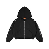 VALLENTRE BLACK ZIP HOODIE HOODIE ZIP HOODIE ZIPPER HOODIE COTTON