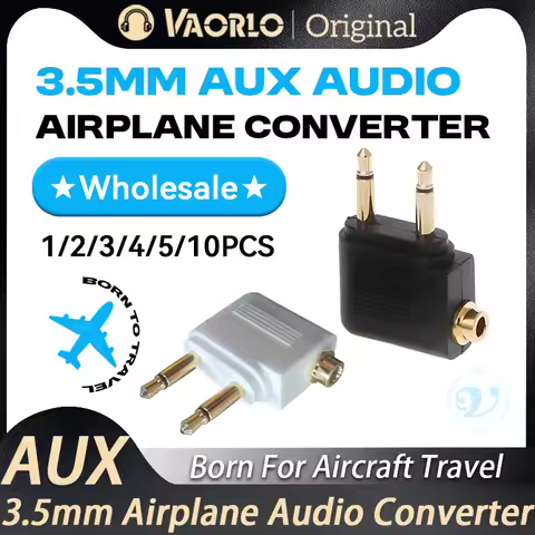 New 1-10P Airplane Audio Adapter 3.5mm AUX Plug Aircraft Earphone Headphone Audio Converter For Airl