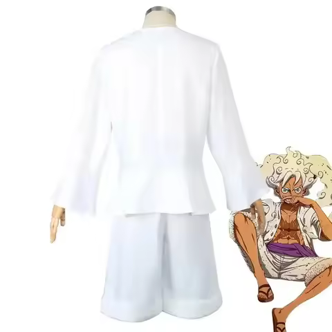e,4;v'6\k/Anime Straw Hat Boy Costume Gear 5 Nika Luffy Cosplay Clothes Kimono Set Christmas Hallowe