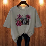 GET FASHION - BAJU KAOS WANITA DEWASA ATASAN PRINT KAMERA BLUS JUMBO T SHIRT WANITA