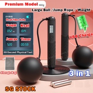 [sg ready stock] Smart Cordless Skipping Rope Dual Purpose Digital Jump Rope Wireless usb chargeable Rope Jump